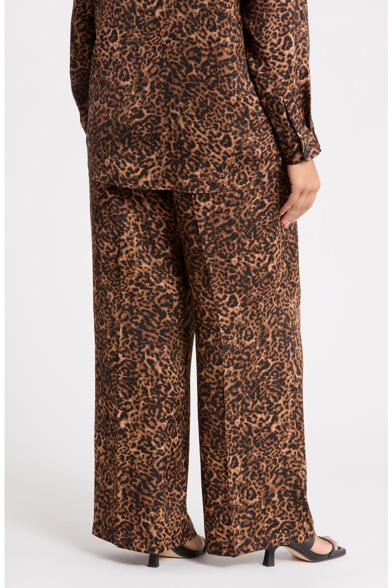 Leopard Print Wide Leg Pants, Alternate, color, WALNUT BLACK LEOPARD