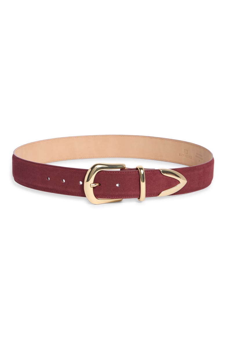 Marc Suede Belt, Main, color, BURGUNDY GOLD