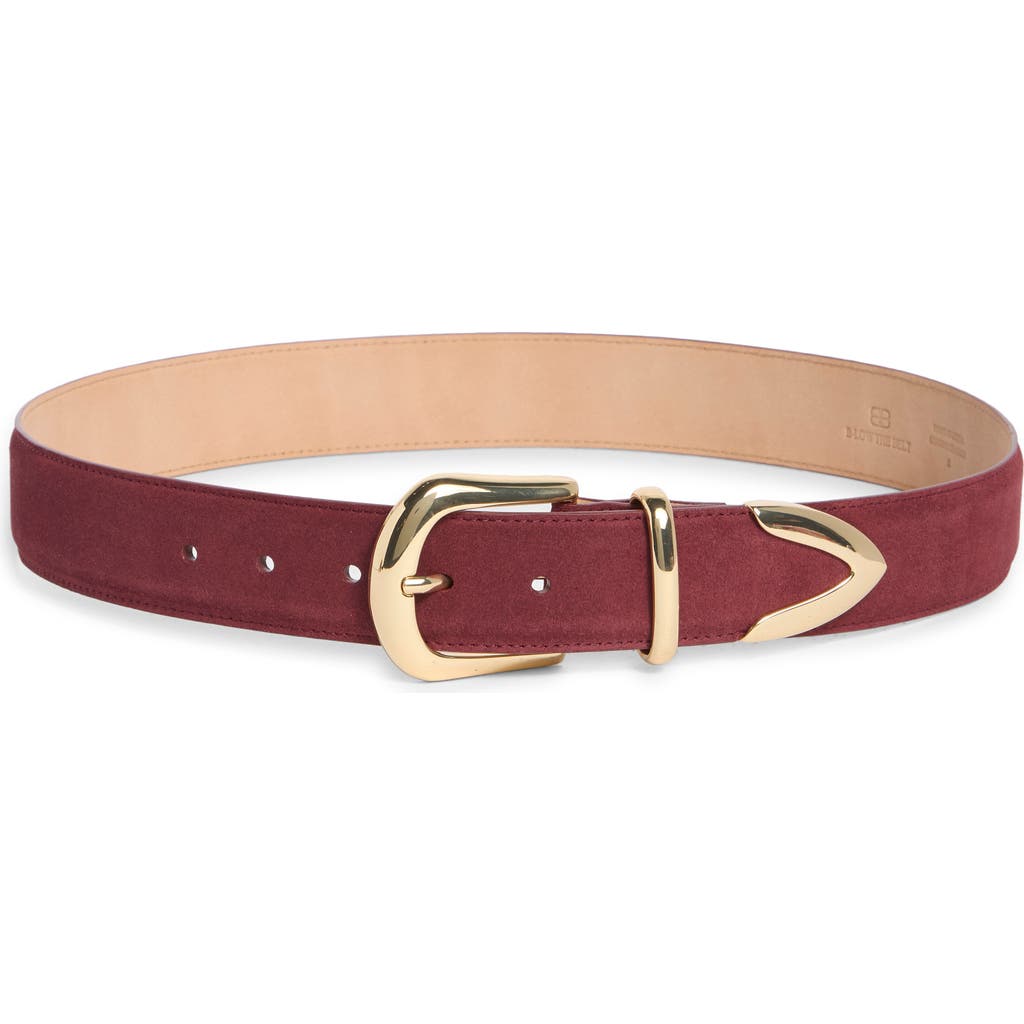 B-low The Belt Marc Suede Belt In Burgundy