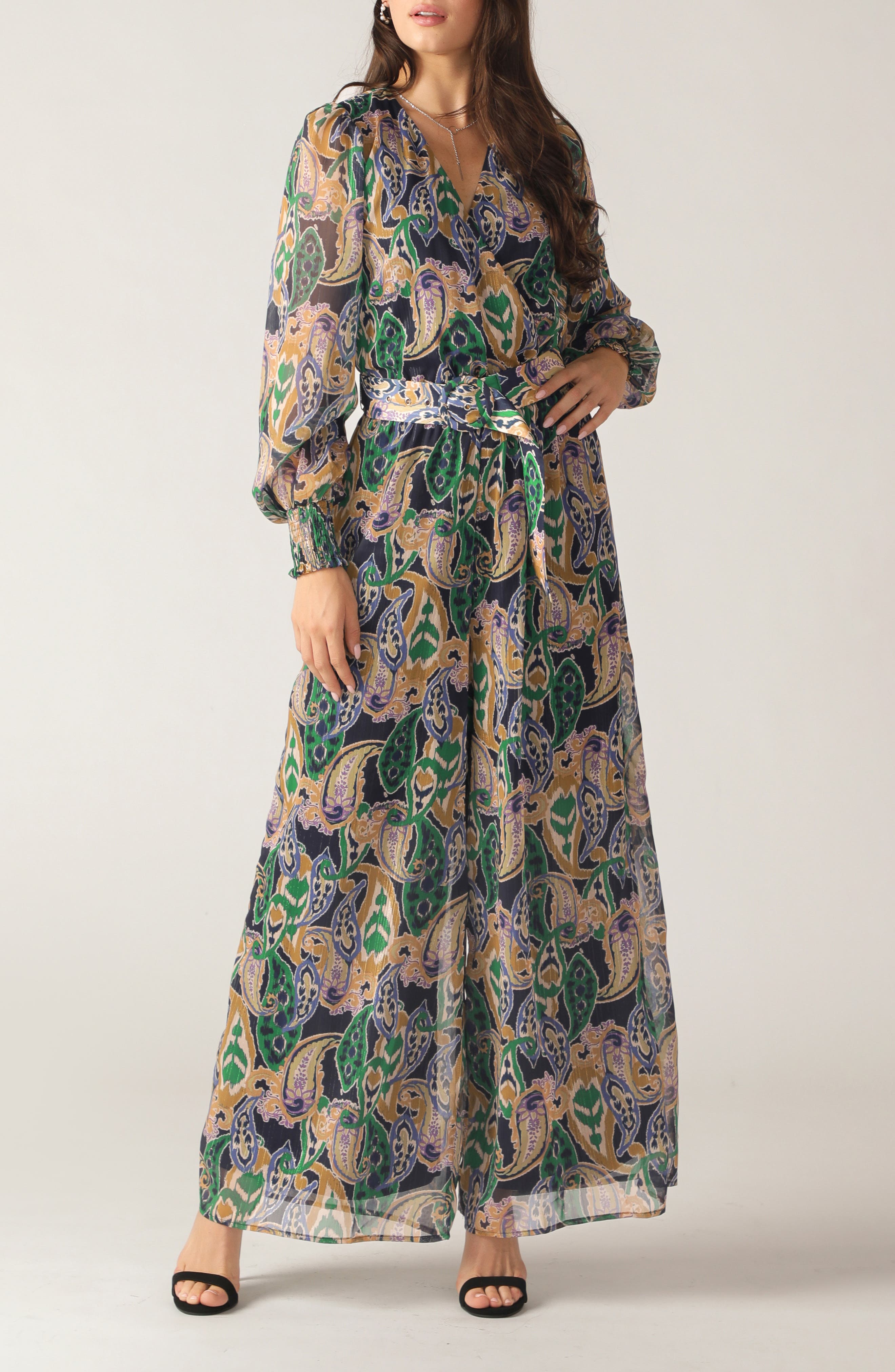 FLYING TOMATO Print Long Sleeve Jumpsuit