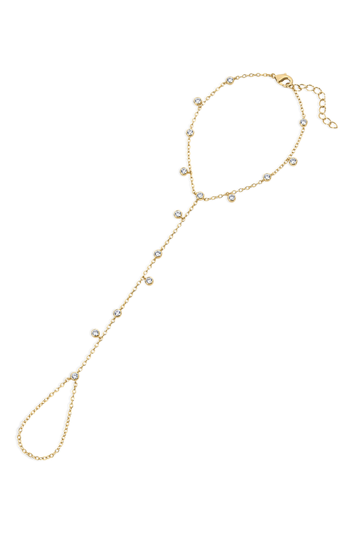 Electric Picks Palmer Hand Chain Bracelet in Yellow Gold 
