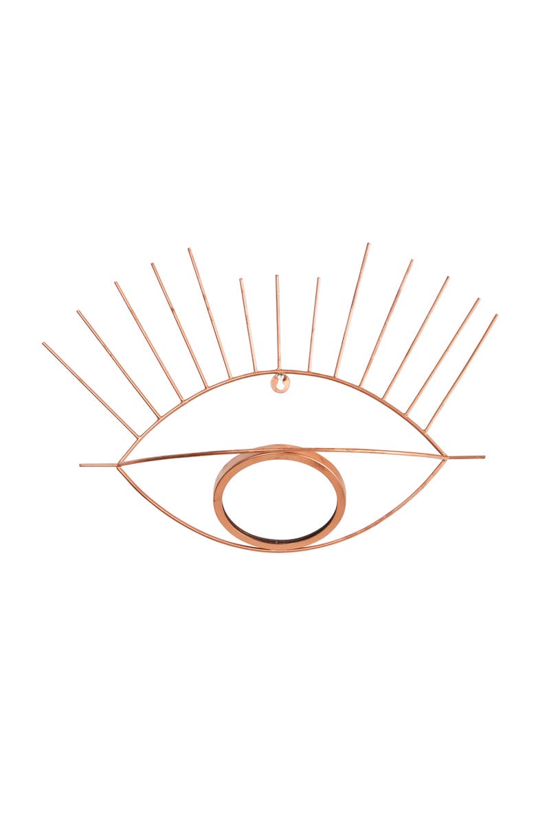 NEARLY NATURAL 19-in Gold Metal Eye Wall Mirror, Main, color, Gold