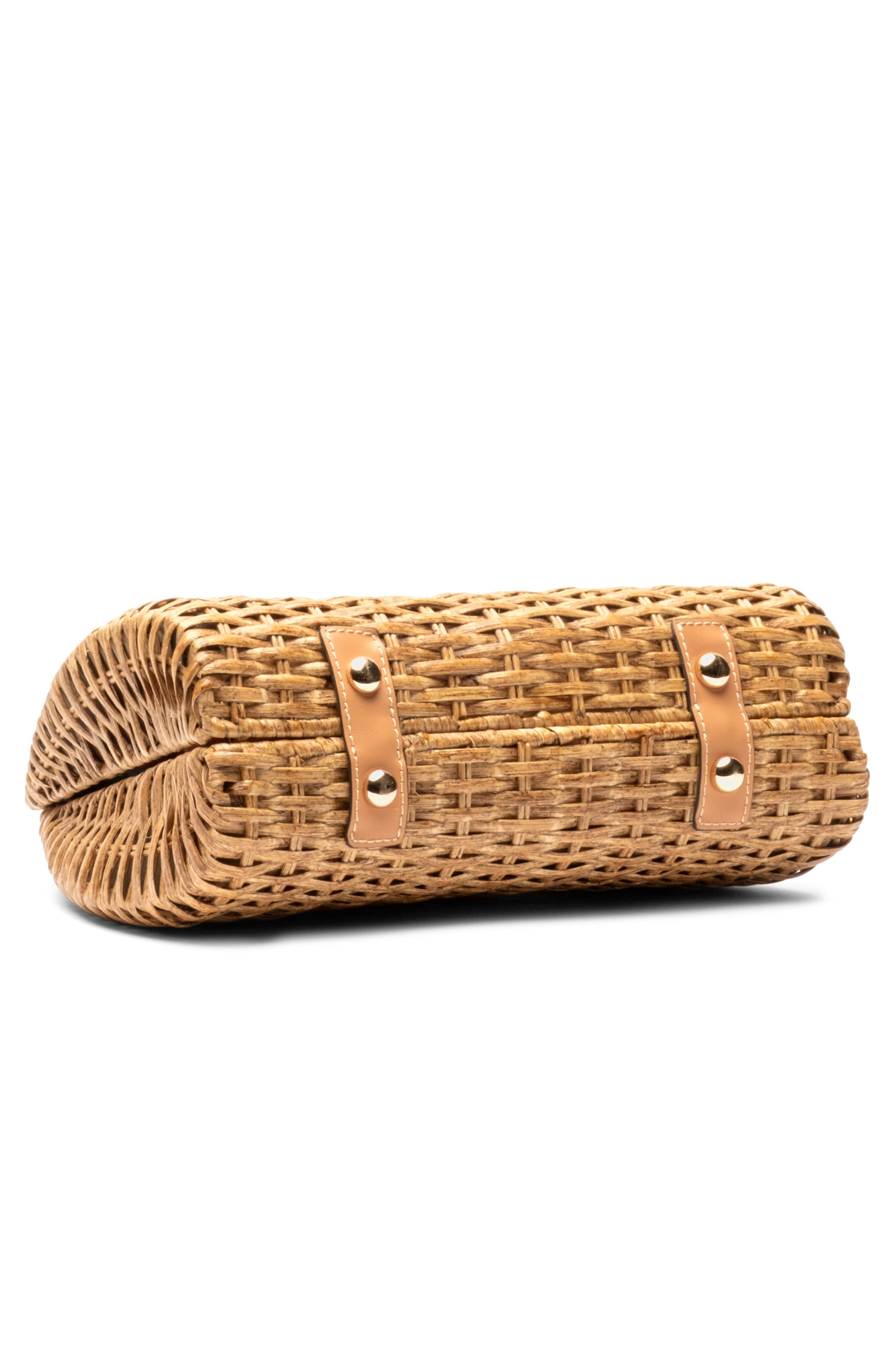 Frances Valentine Rooster Woven Wicker Top Handle Bag, Alternate, color, Toast