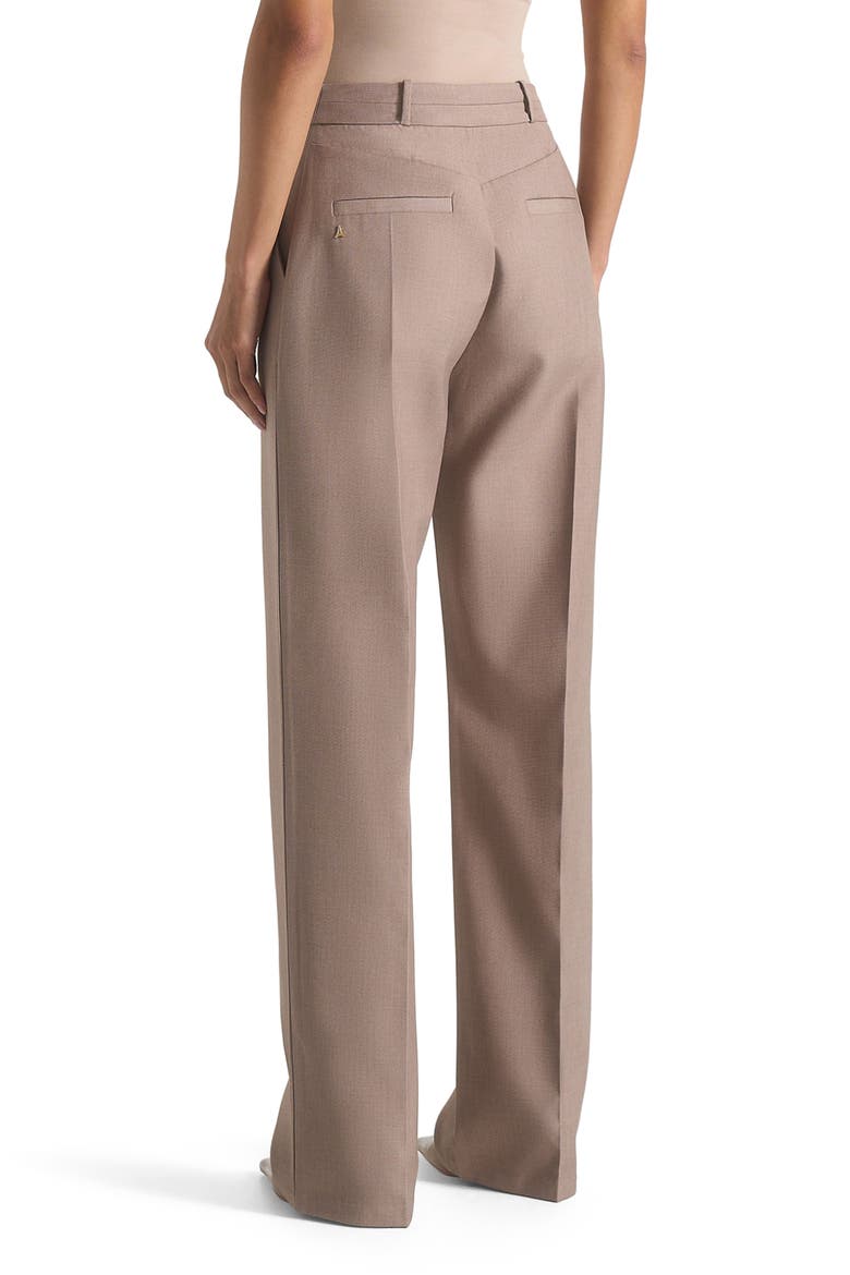 Doria Tailored Trousers With Waistband Detail, Alternate, color, Taupe