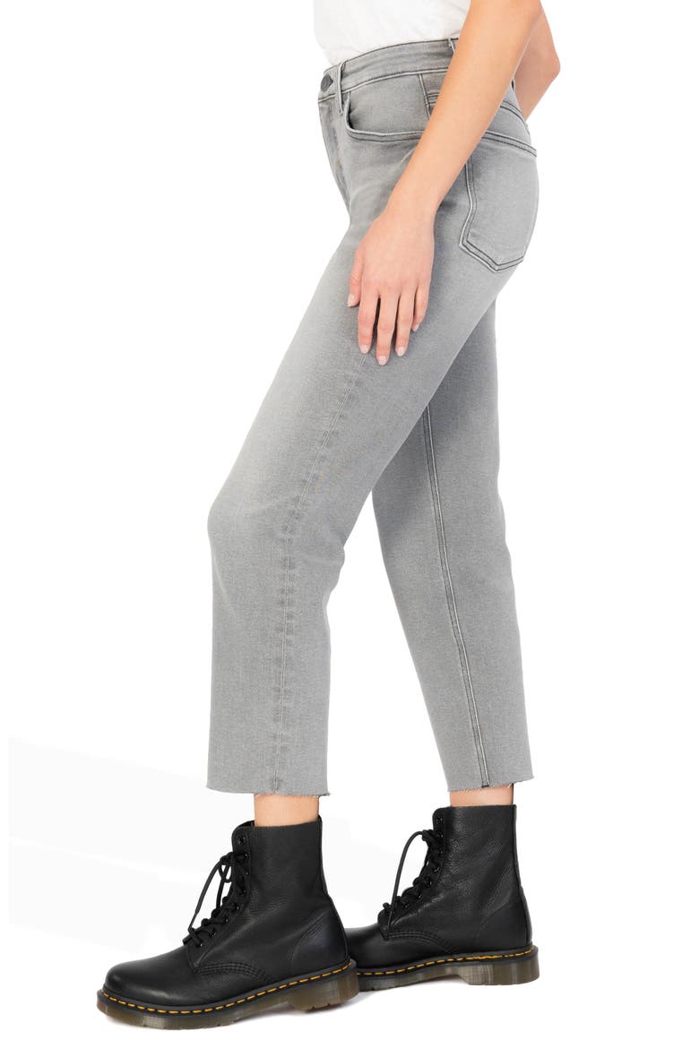 Rachael Fab Ab High Waist Raw Hem Mom Jeans, Alternate, color, MEASURE
