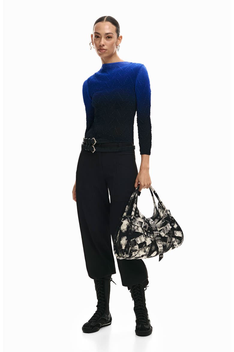 Ombré Texture Knit Top, Alternate, color, KLEIN BLUE