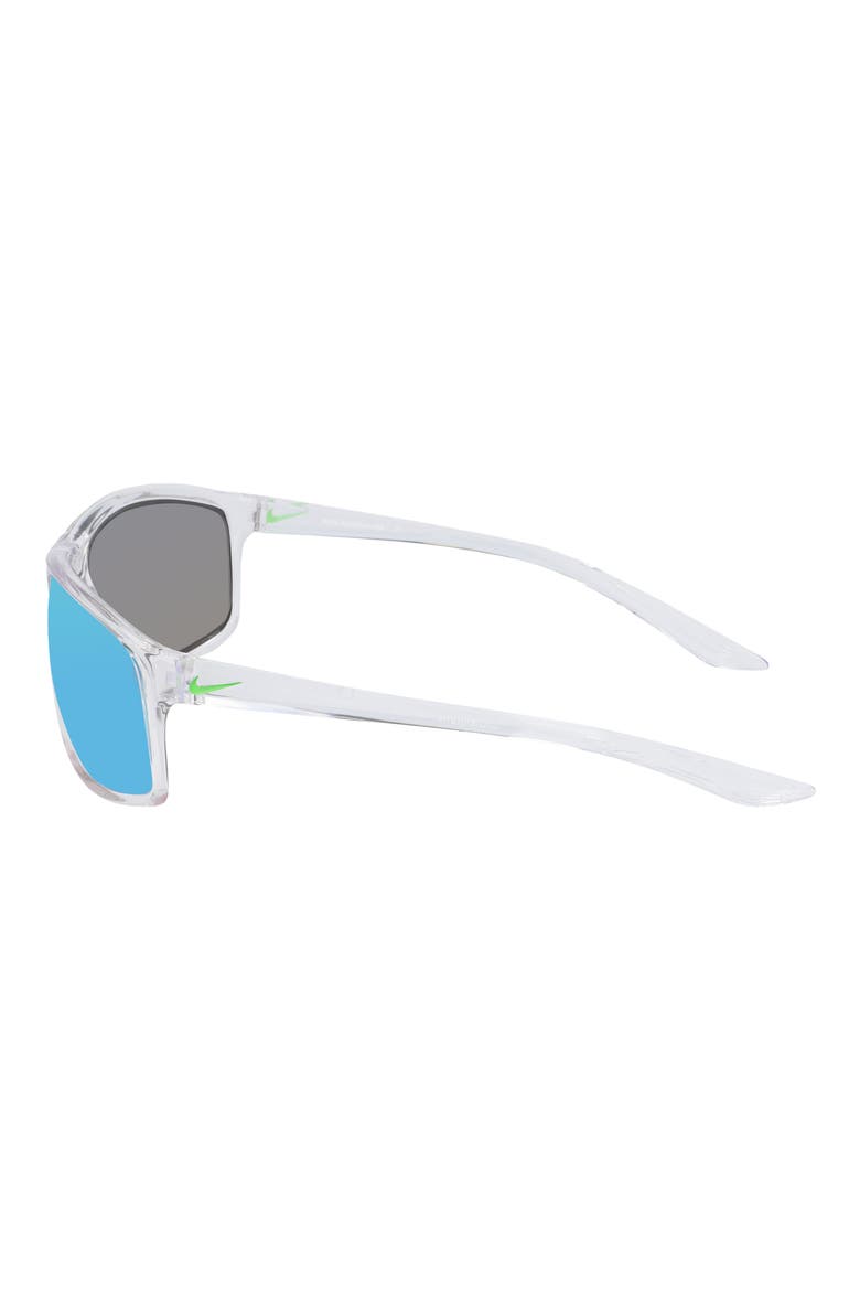 Adrenaline 66mm Oversize Rectangle Sport Wrap Sunglasses, Alternate, color, CLEAR/GREY/GREEN