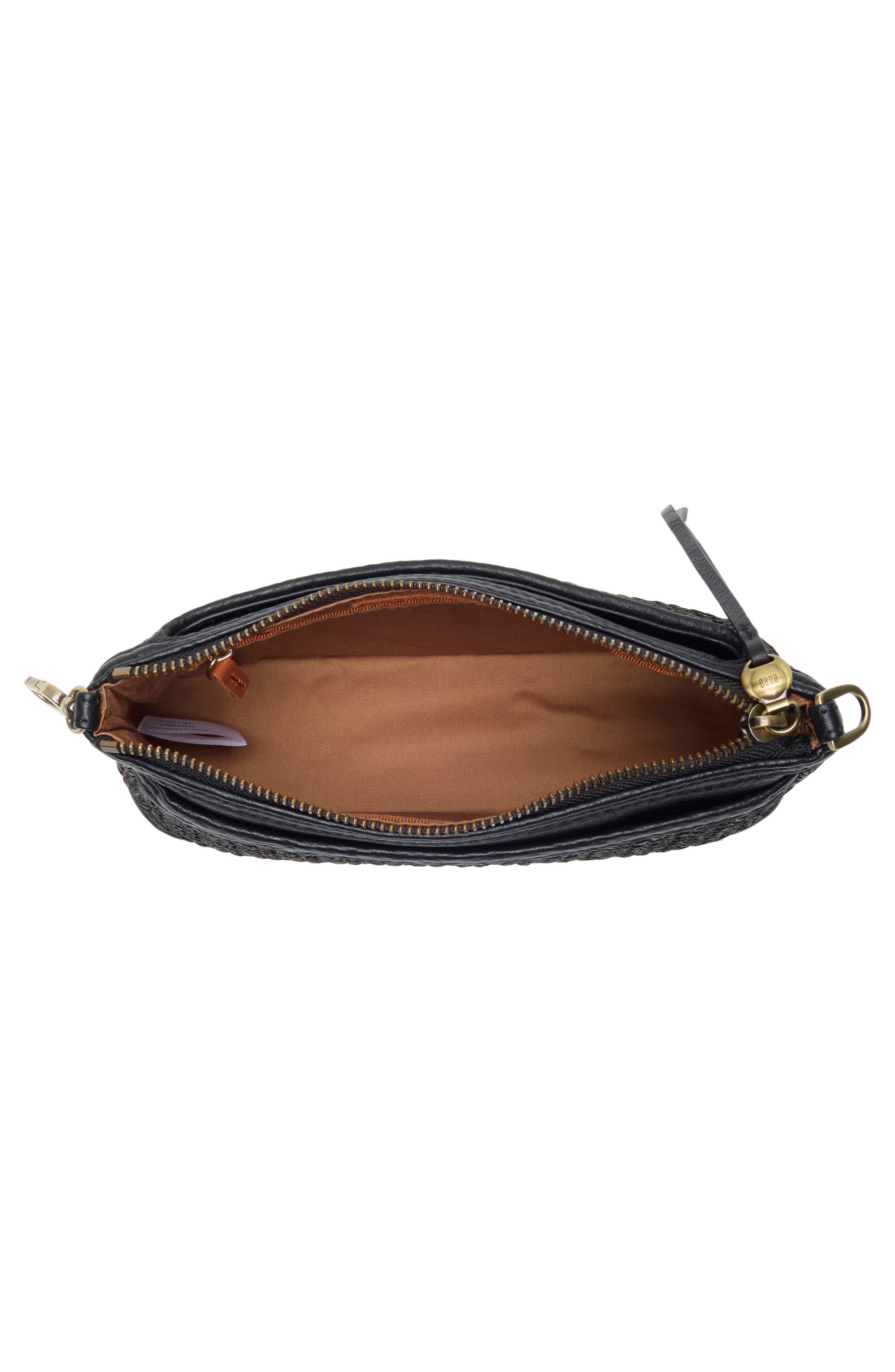 HOBO Cadence Straw Crossbody Bag, Alternate, color, Black