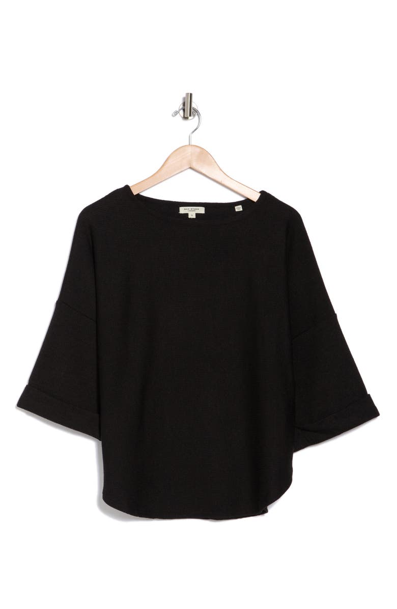 MAX STUDIO Ribbed 3/4 Sleeve Tunic Top, Alternate, color,