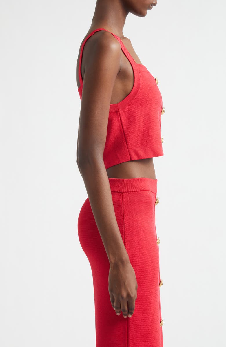 Balmain Three Button Knit Tank, Alternate, color, Fuchsia