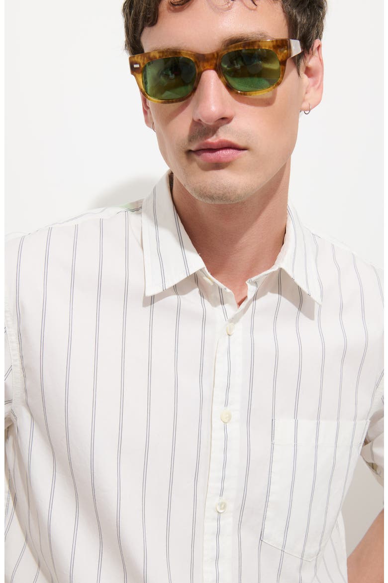 Easy Striped Cotton Shirt, Alternate, color, IVORY STRIPE