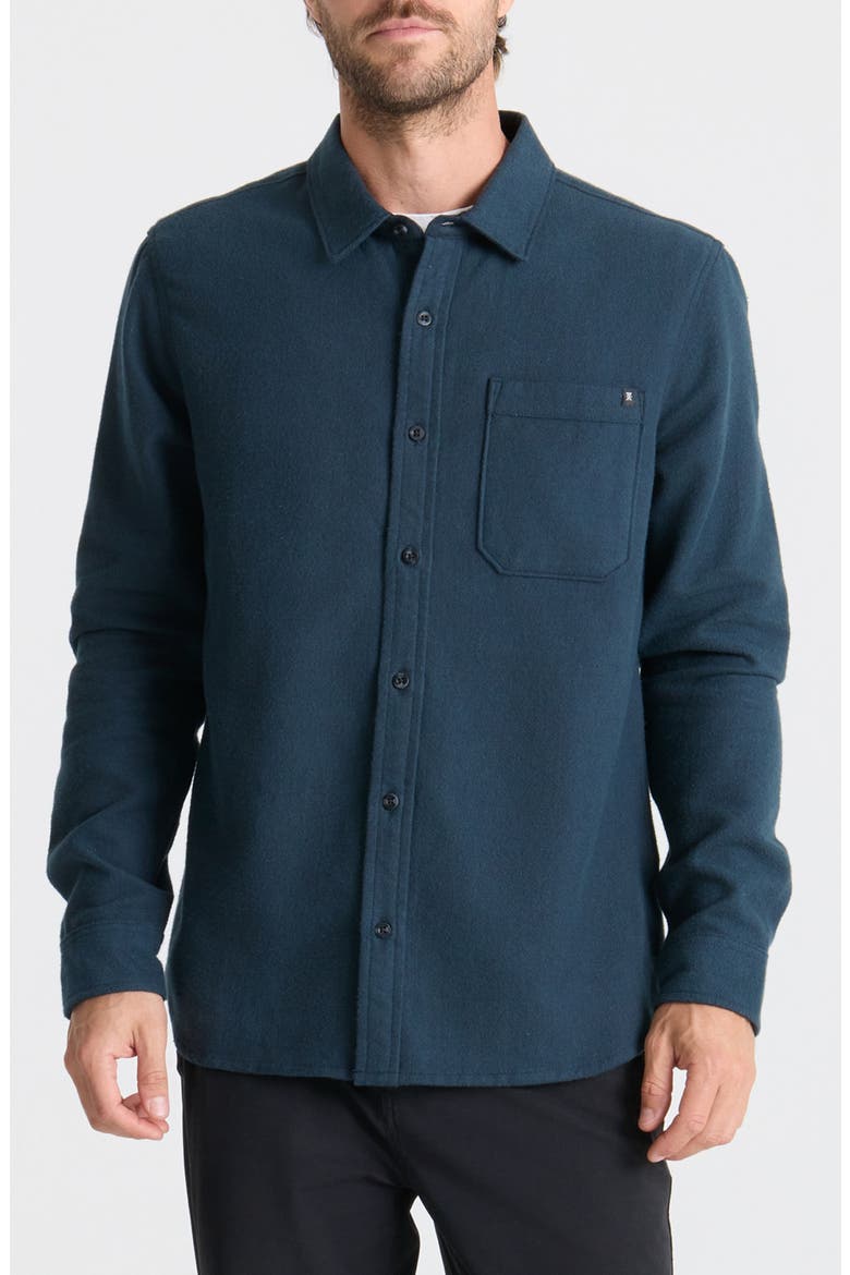 Crossroads Organic Cotton Button-Up Shirt, Main, color, DEEP NAVY HARRINGBONE