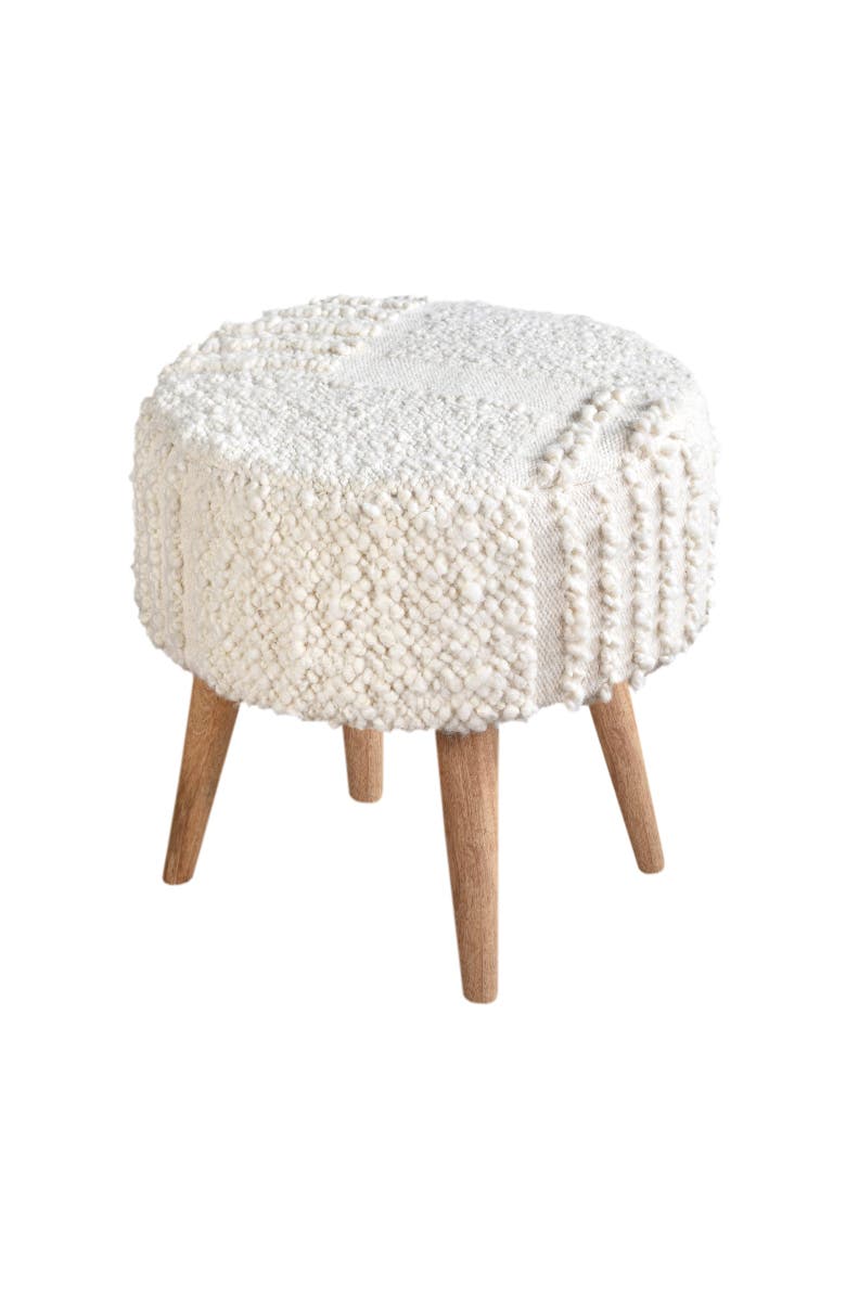 Anaya Boucle Patchwork Oversized Handwoven Stool, Main, color,