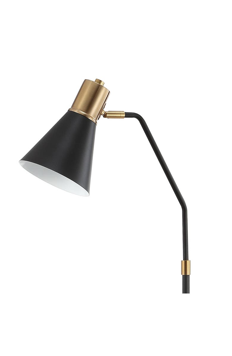 JONATHAN Y Apollo Modern Metal LED Task Floor Lamp, Alternate, color, Black/Brass Gold