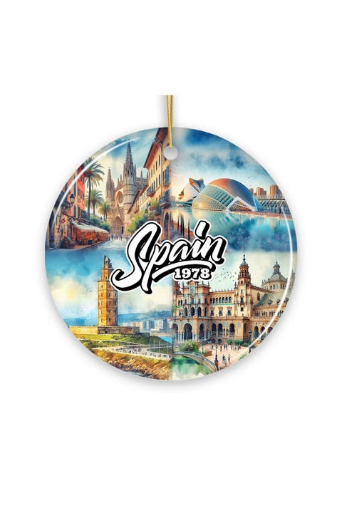 Spain 1978 Watercolor Landmarks Ornament - Version 1