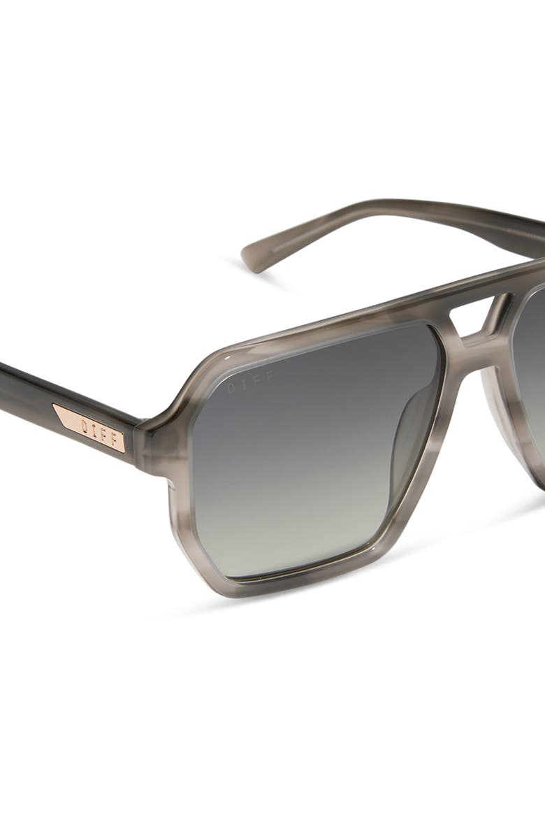 DIFF Cameron 57mm Polarized Navigator Sunglasses, Alternate, color, Smoke Marble / Grey Gradient