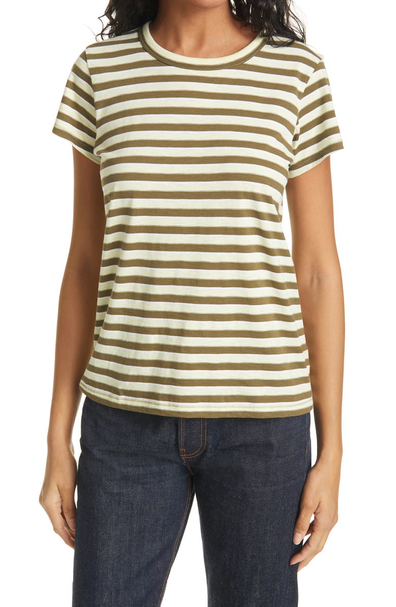 rag & bone The Slub Stripe Organic Pima Cotton T-Shirt, Main, color, 