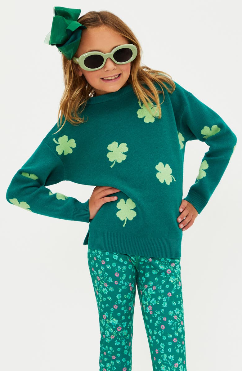 Beach Riot Kids' Little Callie Sweater, Main, color, Clover Green