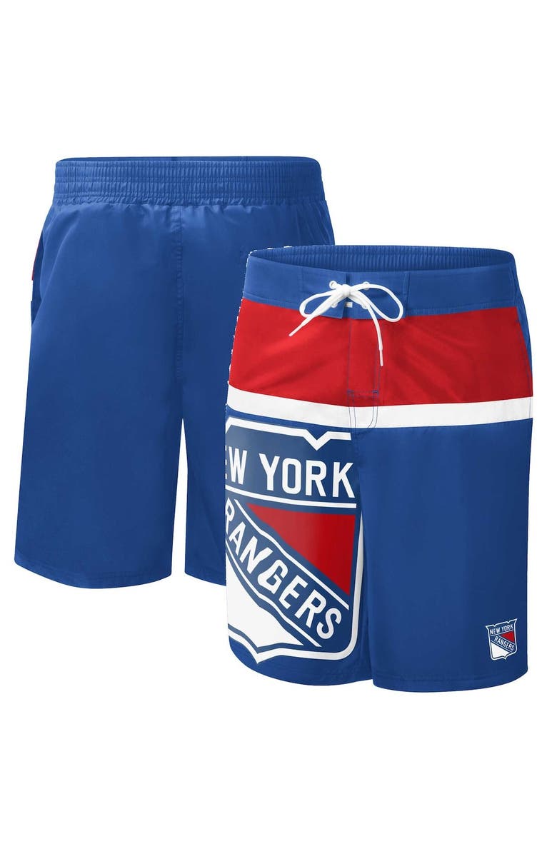 STARTER Men's Starter Blue New York Rangers Sea Wind Swim Trunks, Main, color, Royal