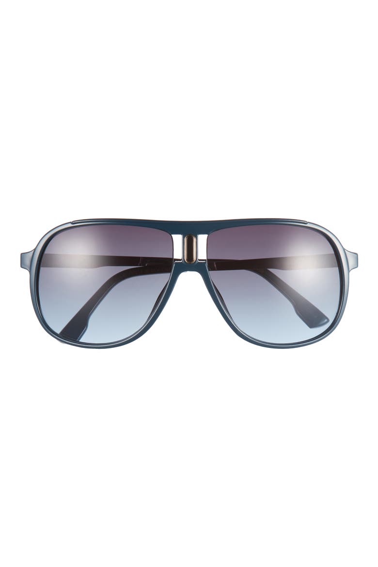 Carerra 132mm Gradient Shield Sunglasses, Main, color, BLUE SILVER