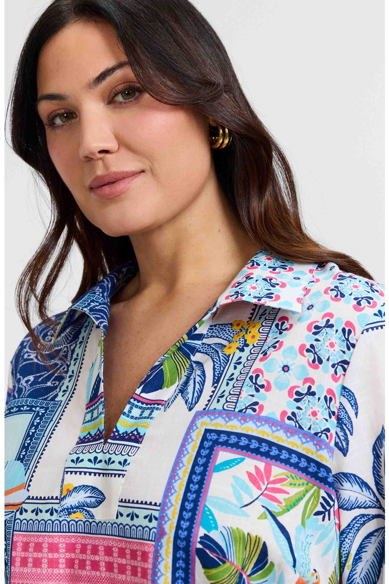 Julia Print Popover Shirt, Alternate, color, BLUE MULTI