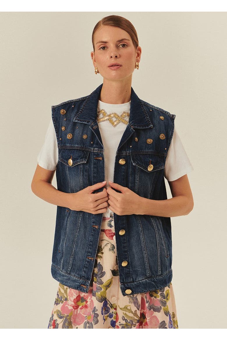 Serena Denim Vest, Main, color, INDIGO