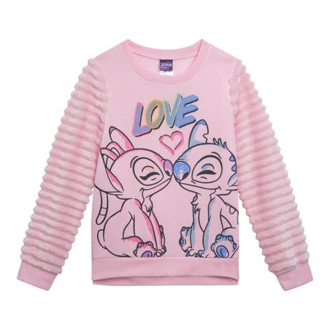 Lilo & Stitch Faux Fur Fleece Pullover Sweatshirt