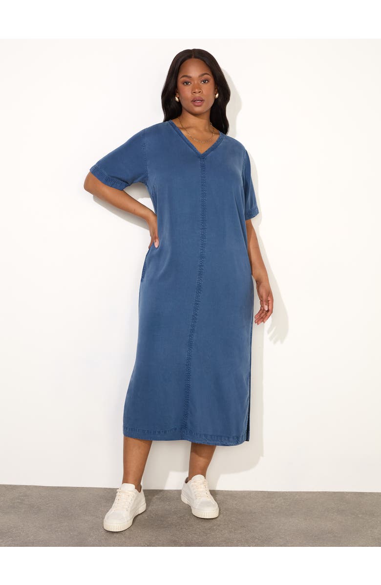 Live Unlimited V-Neck Midi T-Shirt Dress, Main, color, 
