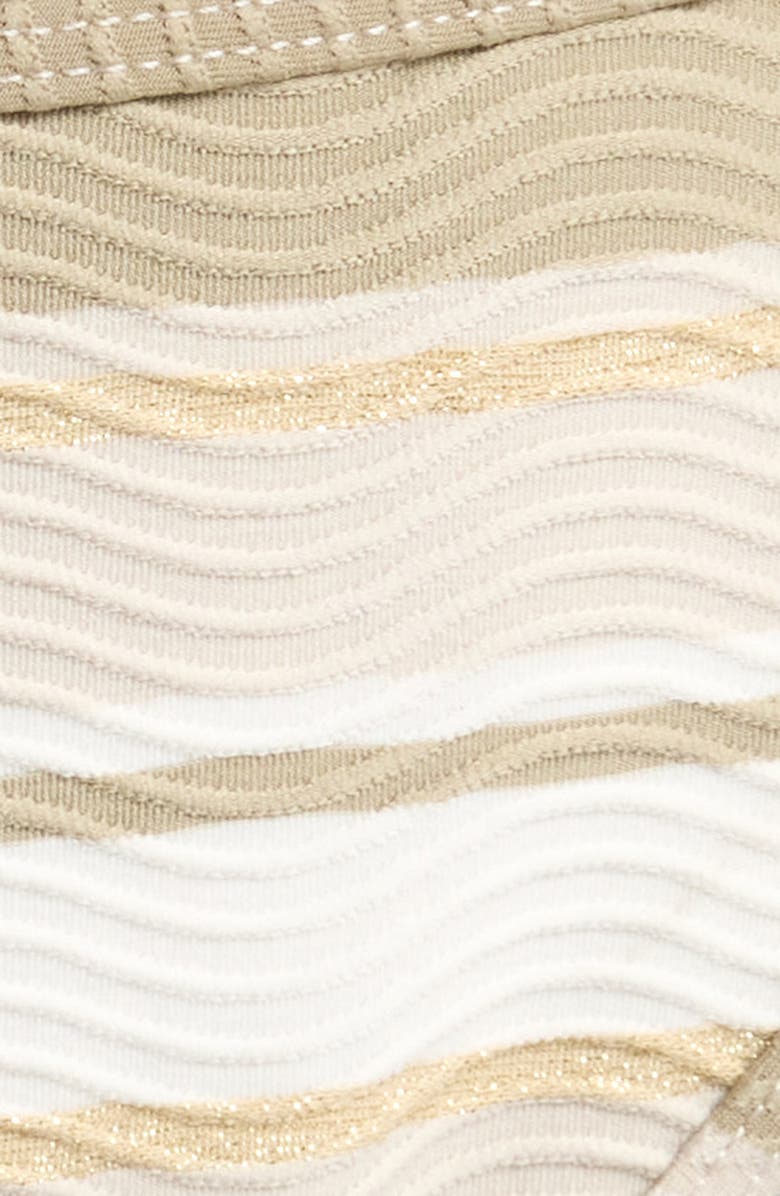 Ramy Brook Isla Metallic Stripe Bikini Bottoms, Alternate, color, Sandstone Stripe