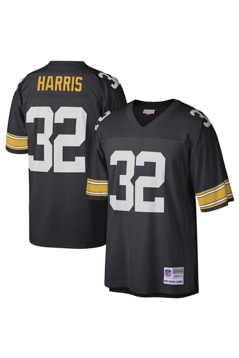 Men's Mitchell & Ness Franco Harris Black Pittsburgh Steelers Legacy Replica Jersey, Alternate, color, Black