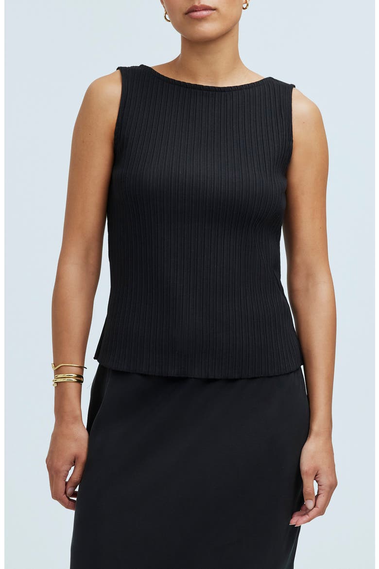 Rib Boat Neck Tank, Main, color, TRUE BLACK