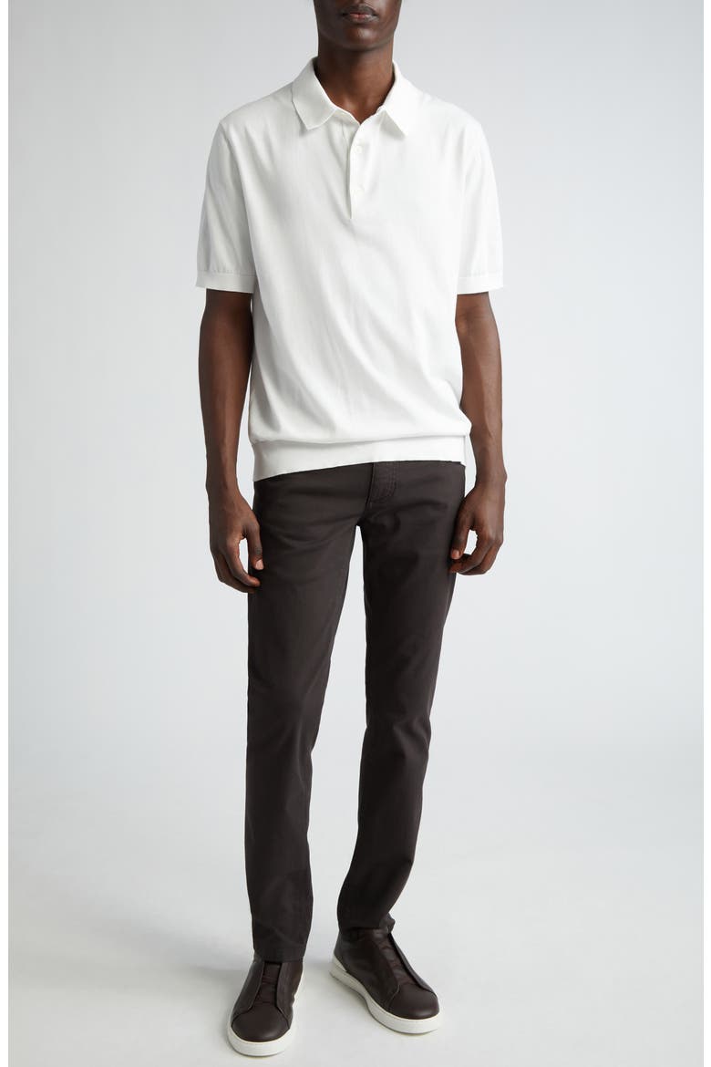 Premium Cotton Sweater Polo, Alternate, color, WHITE