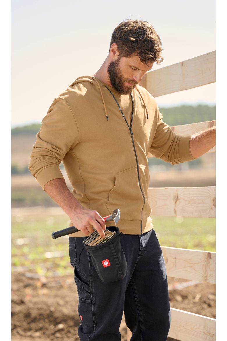 Full-Zip Hoodie e.s.iconic, Alternate, color, Almond Brown