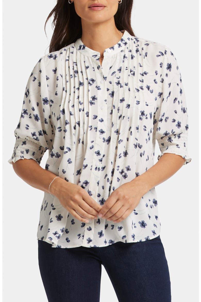 Pleated Peasant Blouse, Main, color, IRIS BUDS