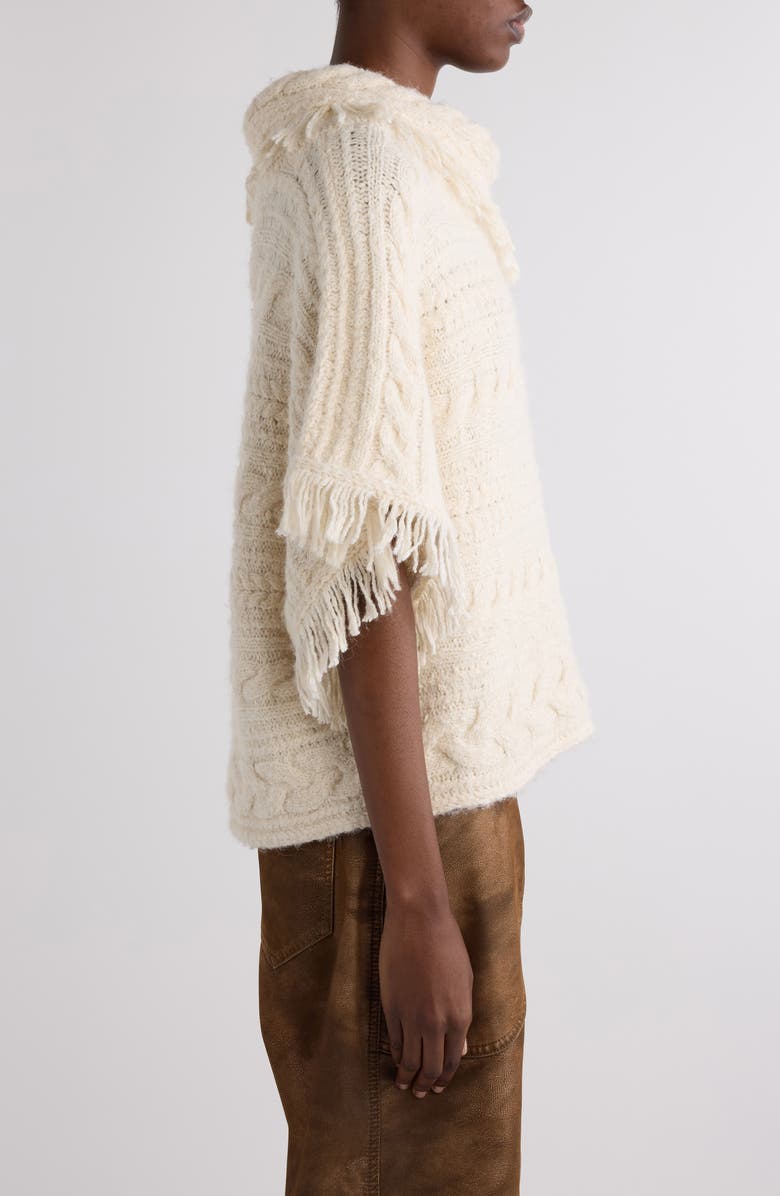 Blanche Fringed Poncho Sweater