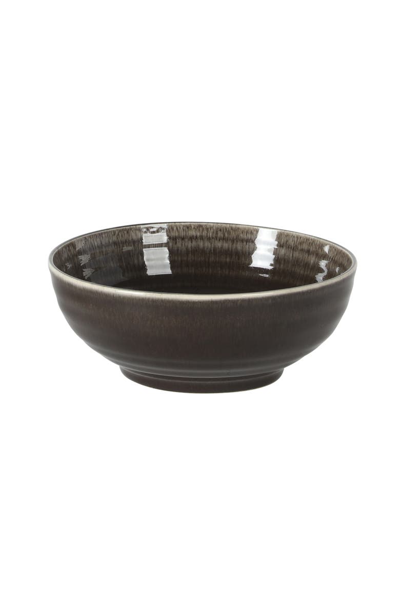 Eclipse Swirls 12-Piece Reactive Glaze Stoneware Dinnerware Set, Alternate, color, Brown