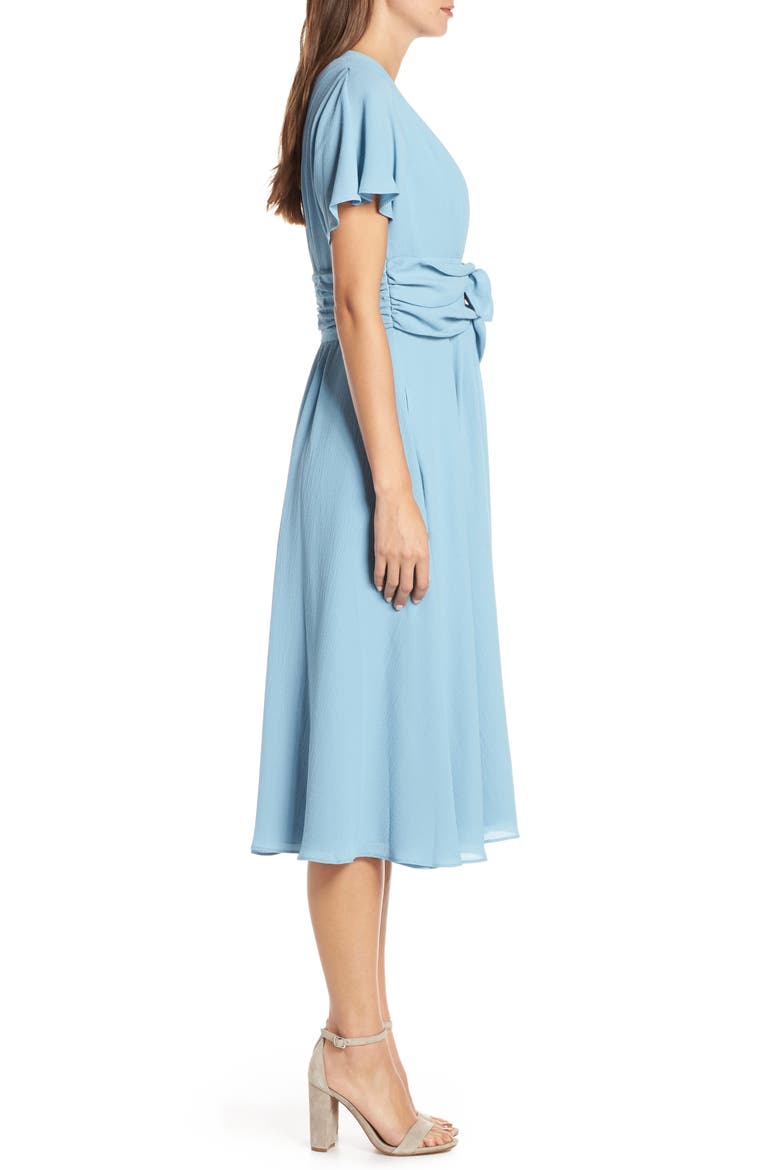 Jane Tie Waist Midi Dress (Nordstrom Exclusive), Alternate, color, STEEL BLUE