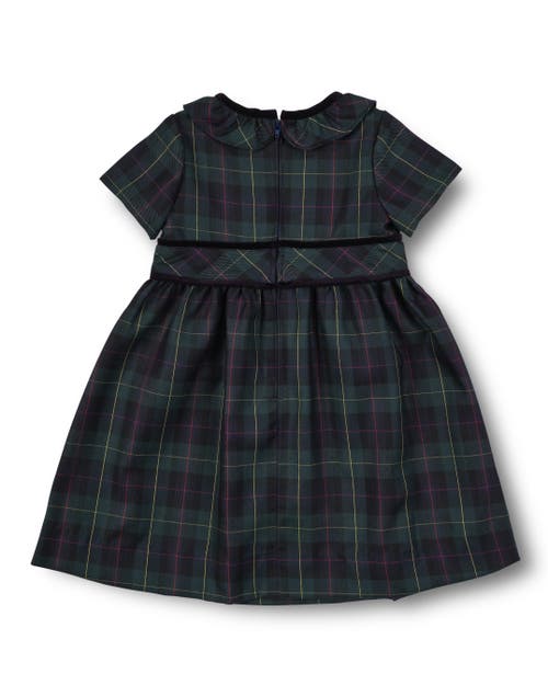 Florence Eiseman Plaid Dress With Neck Ruffle In Green