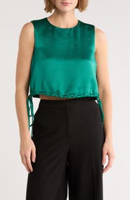 Lucy Paris Thora Side Tie Sleeveless Crop Top
