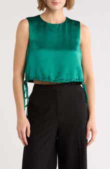 Lucy Paris Thora Side Tie Sleeveless Crop Top