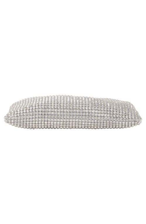 Jessica Mcclintock Dolly Oversize Rhinestone Mesh Shoulder Bag In Silver