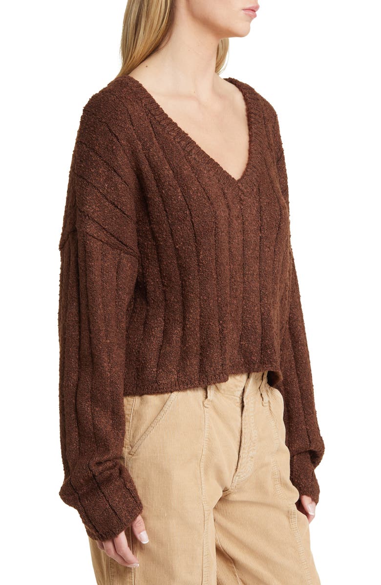 PacSun V-Neck Rib Crop Sweater, Alternate, color, 