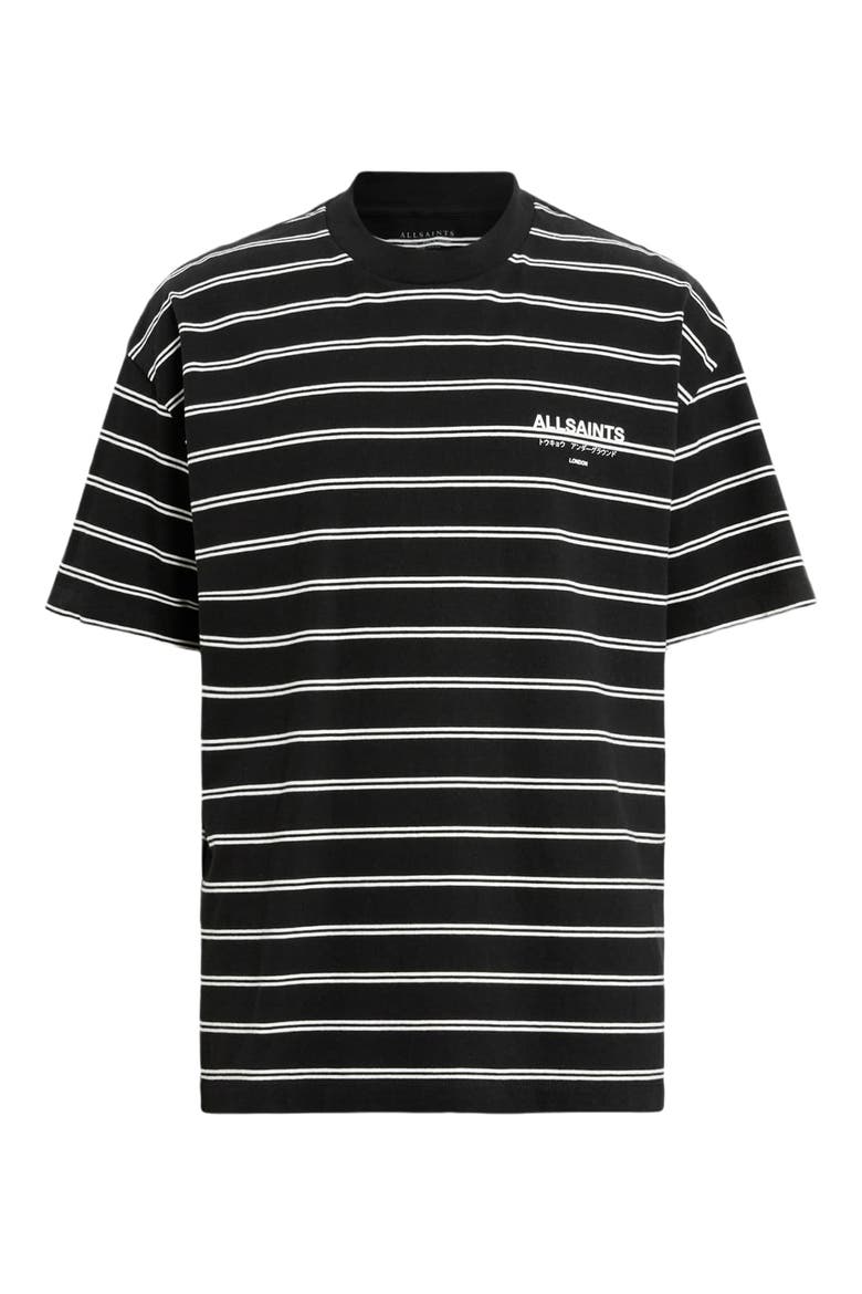 Underground Stripe T-Shirt, Alternate, color, JET BLACK / CHALK WHITE