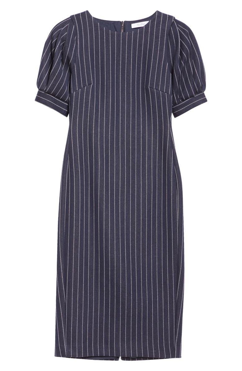 Max Mara Tunica Pinstripe Puff Sleeve Sheath Dress, Alternate, color, Ultramarine