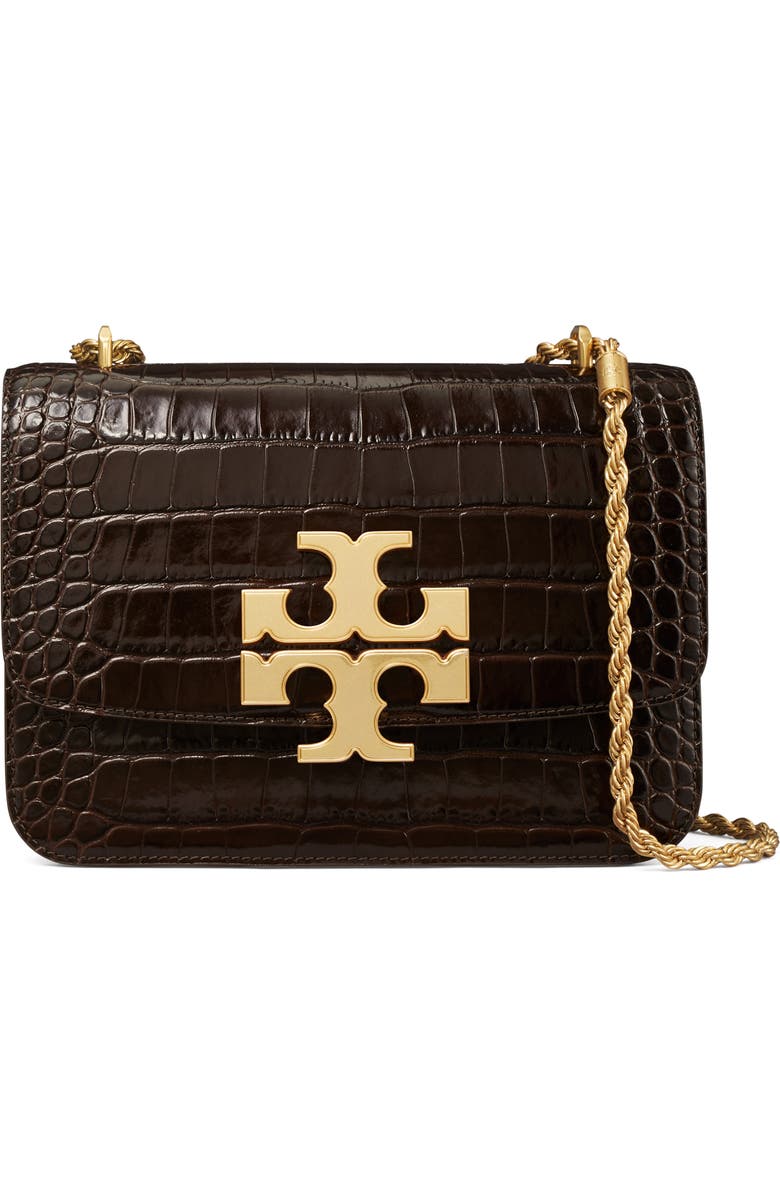 Tory Burch Eleanor Convertible Croc Embossed Leather Shoulder Bag, Main, color,