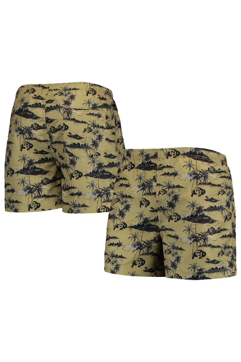 Men's FOCO Gold Colorado Buffaloes Island Palm Swim Trunks, Main, color, Gold