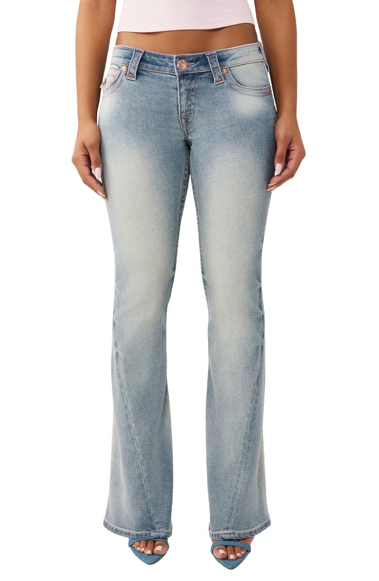 True Religion Joey Low Rise Flare Leg Jeans, Main, color, Salt Water