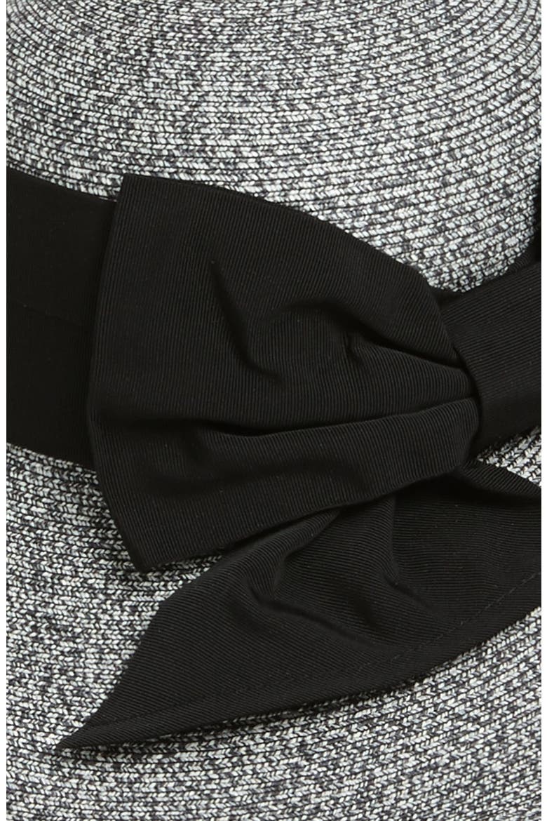 Asymmetrical Straw Hat, Alternate, color, WHITE/ BLACK