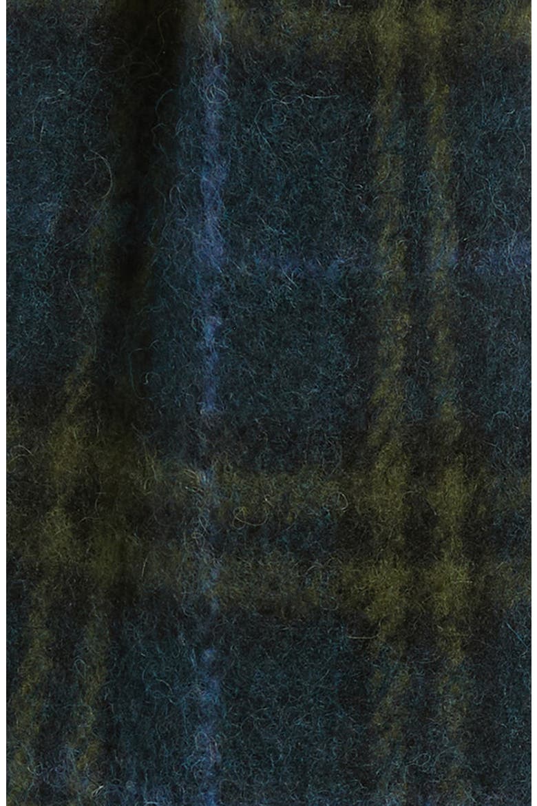 Small Check Alpaca & Wool Blend Scarf, Alternate, color, SEAWEED GREEN