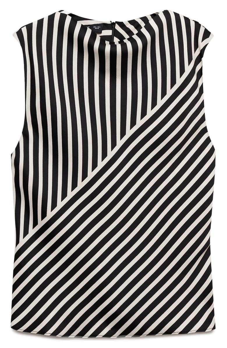 MANGO Dunia Stripe Top, Alternate, color, Black